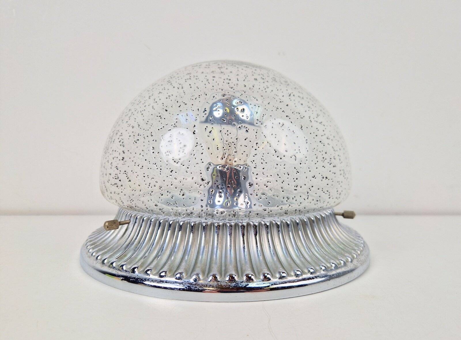 Vintage Ceiling Lamp in Chrome Glass from Hillebrand Lighting, 1960s