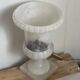 Vintage alabaster lamp on square base - decorative object