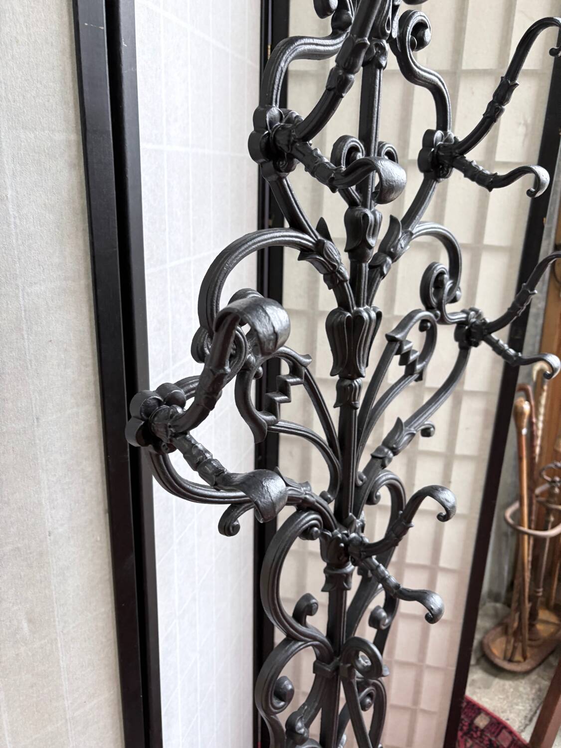 Art Nouveau cast iron coat rack