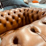 Chesterfield armchair in leather one place xl