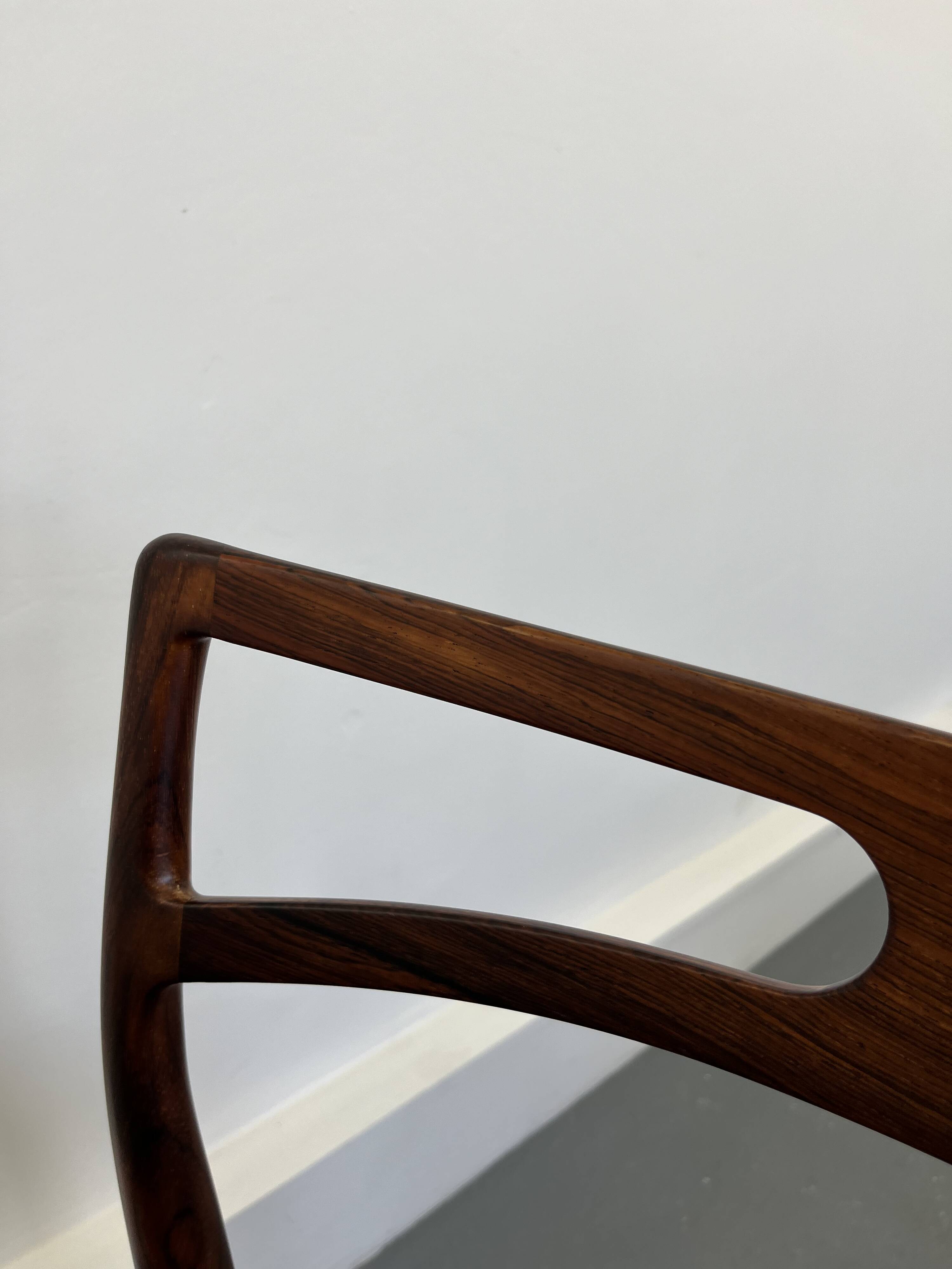 Danish Model 94 Side Chairs in Rosewood and Leather by J.Andersen for Christian Linneberg, 1960 s,