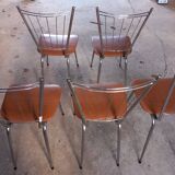 Suite of 5 vintage chairs 1950