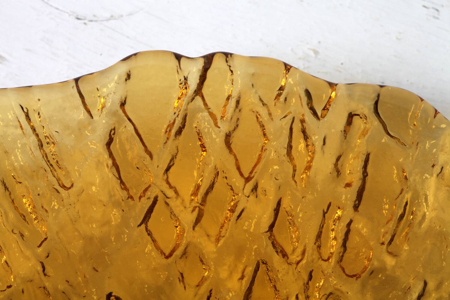 Amber Plate Jute by Pavel Panek / Glass Union / Czech Republic / 1977