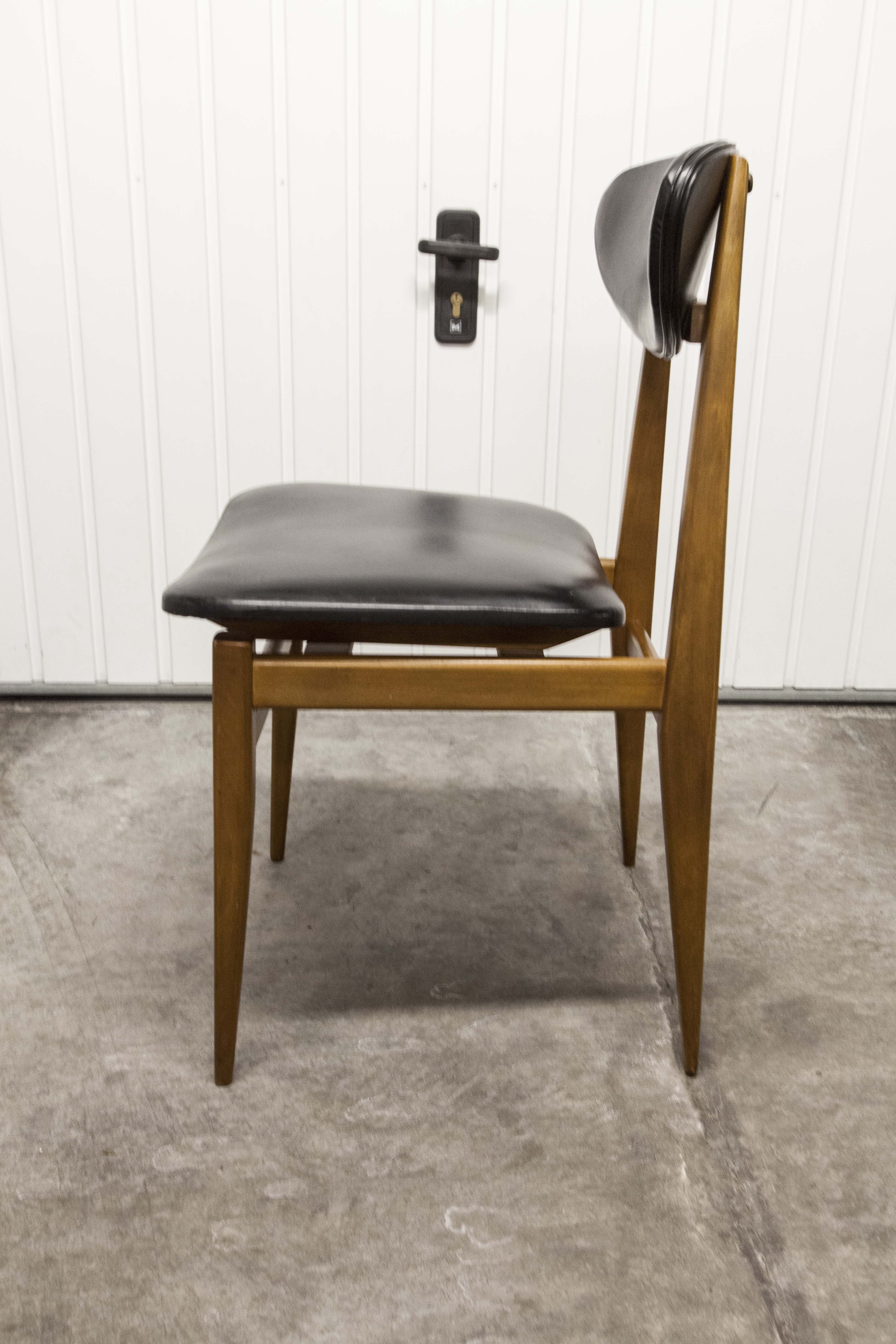 6 Teak chairs with oval back