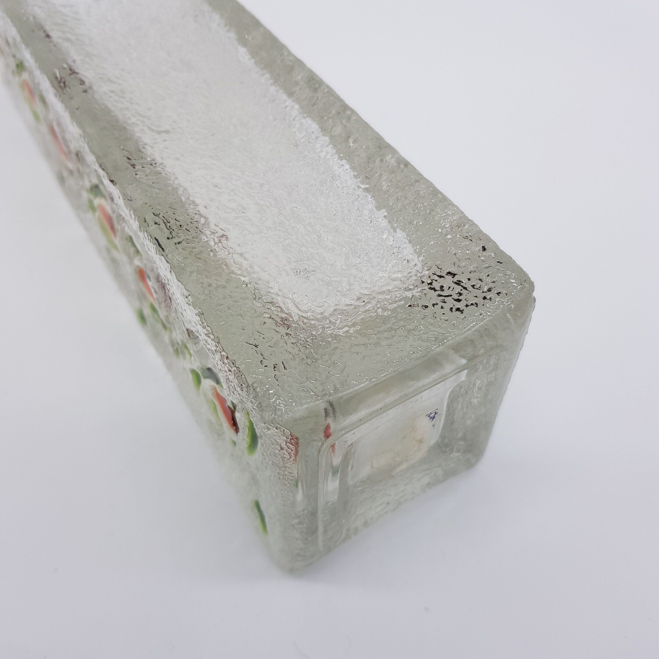 Vintage vase in enamelled textured glass