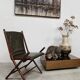 Vintage leather folding chair 'Campaign chair' 1950
