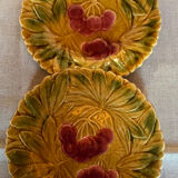Set of 8 Sarreguemines barbotine dessert plates