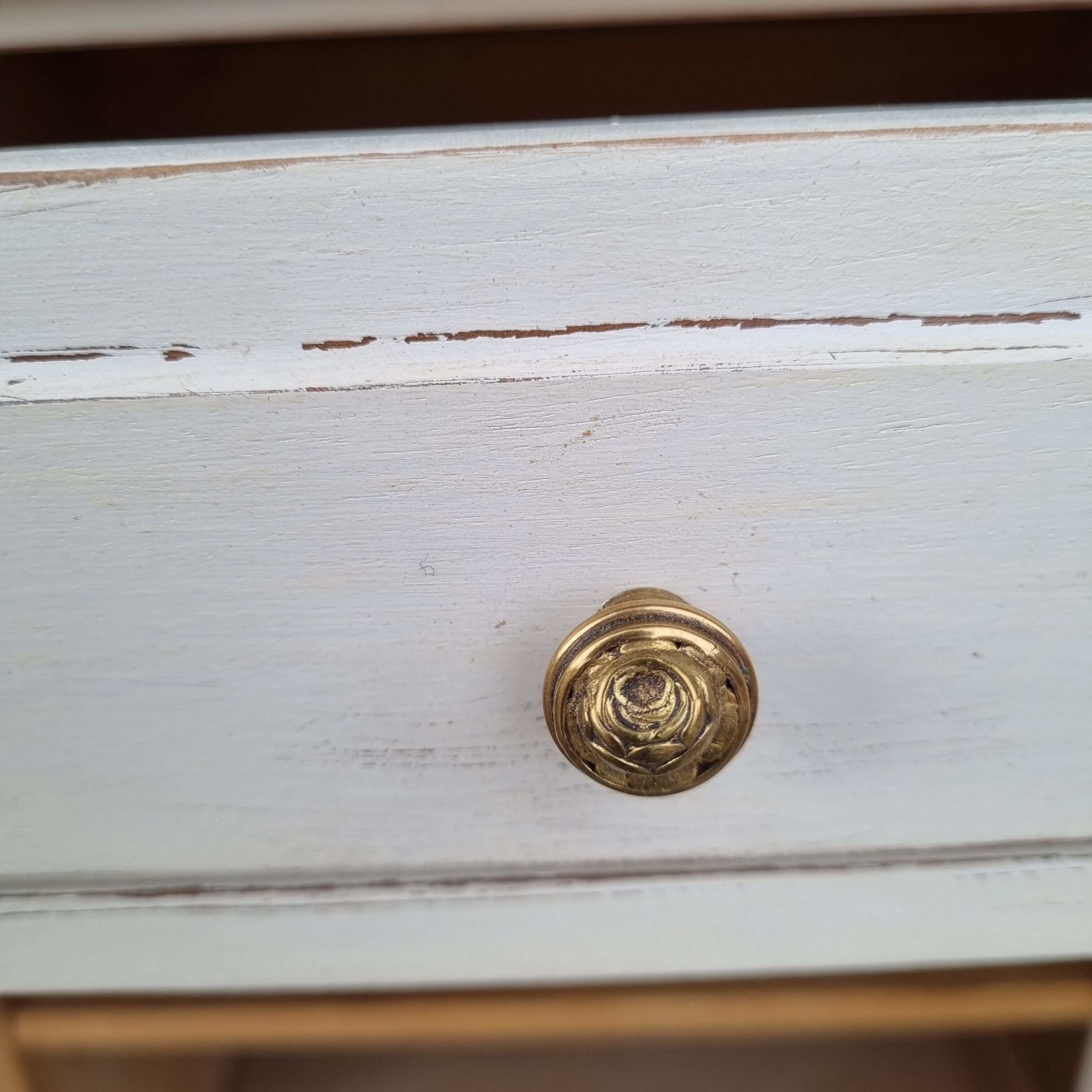 Patinated bathroom cabinet with marble 1940s