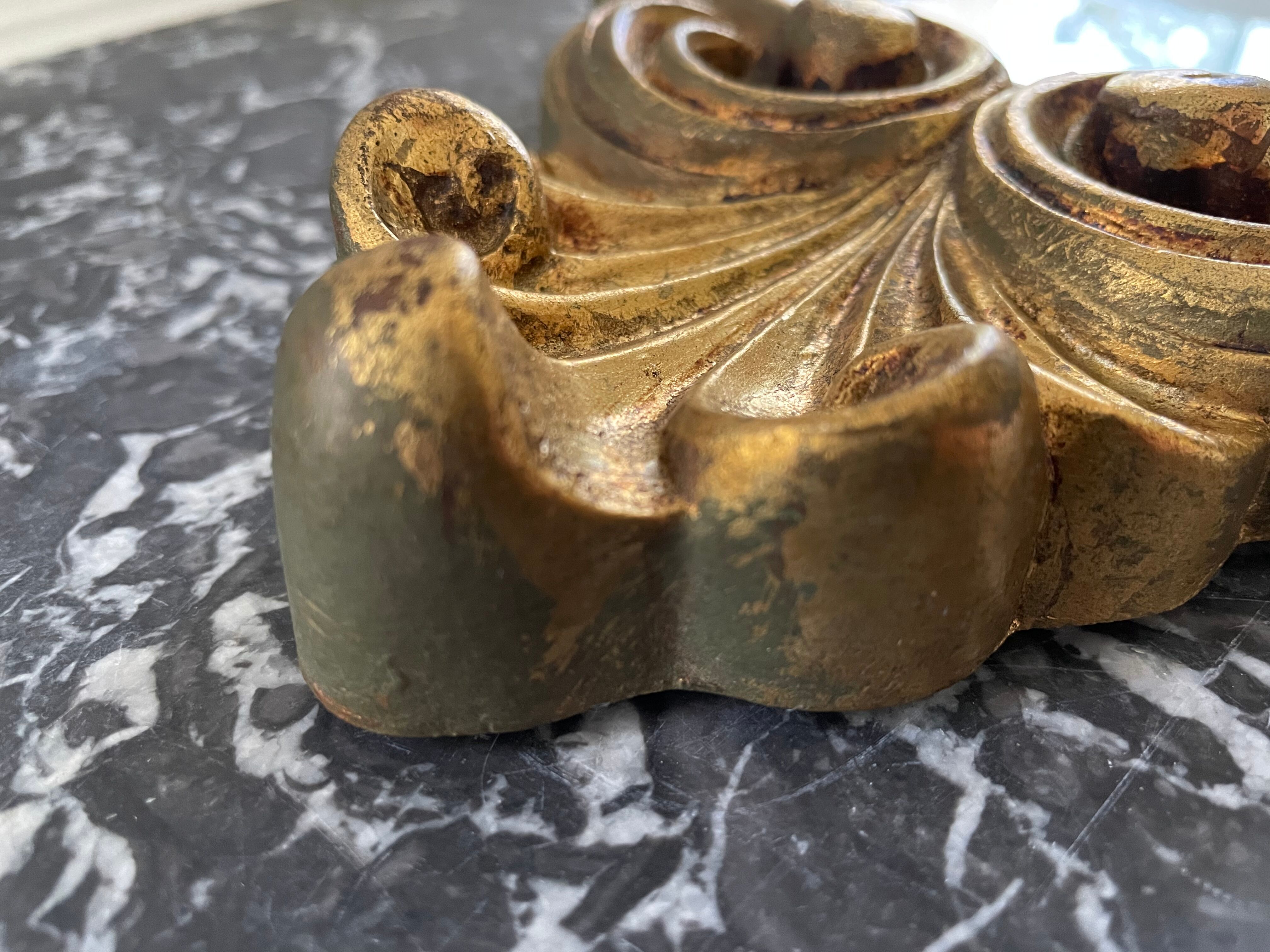 Golden mirror decorated with rose 60s - 43x23cm