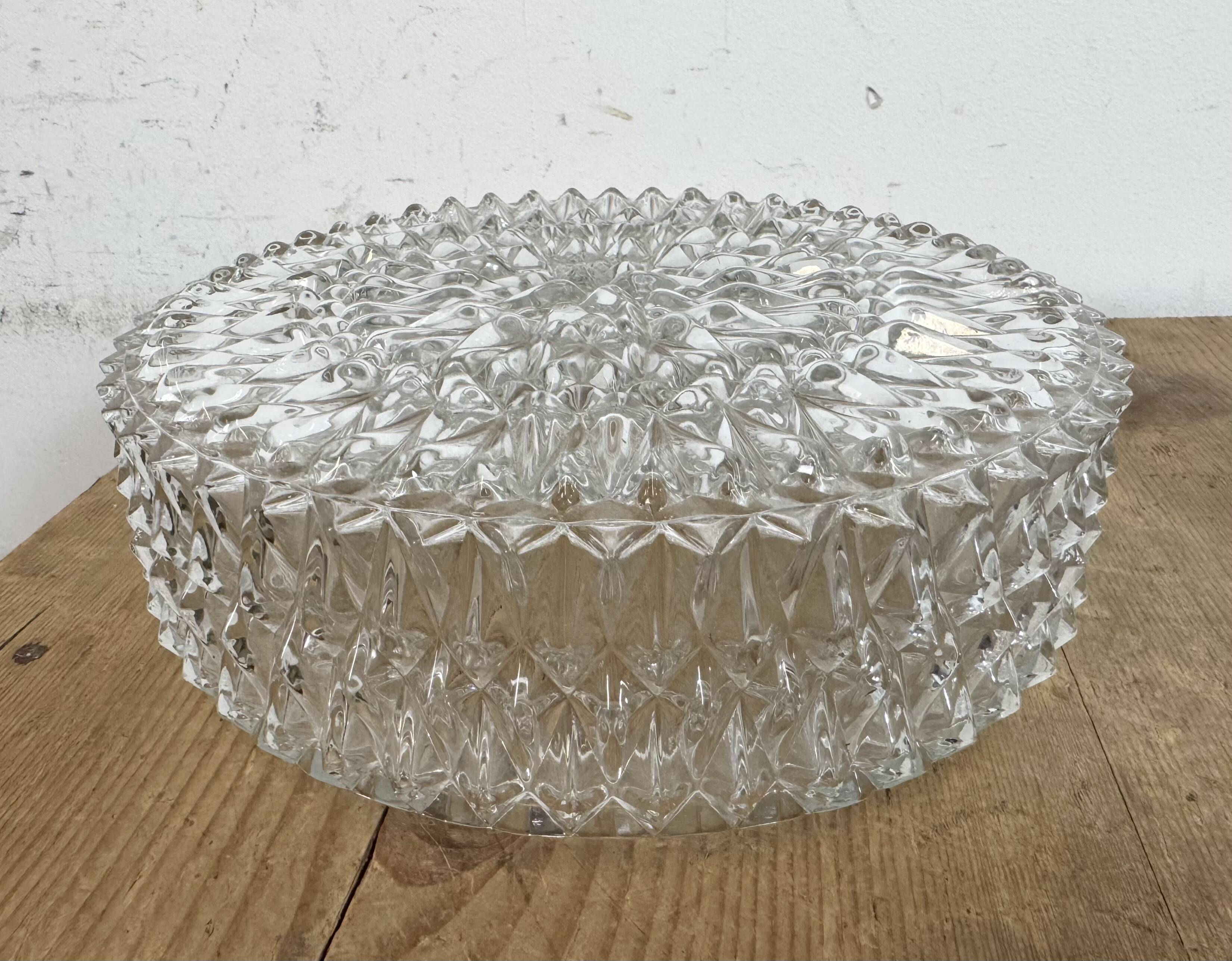Vintage Glass Wall or Ceiling Light from Napako, 1970s