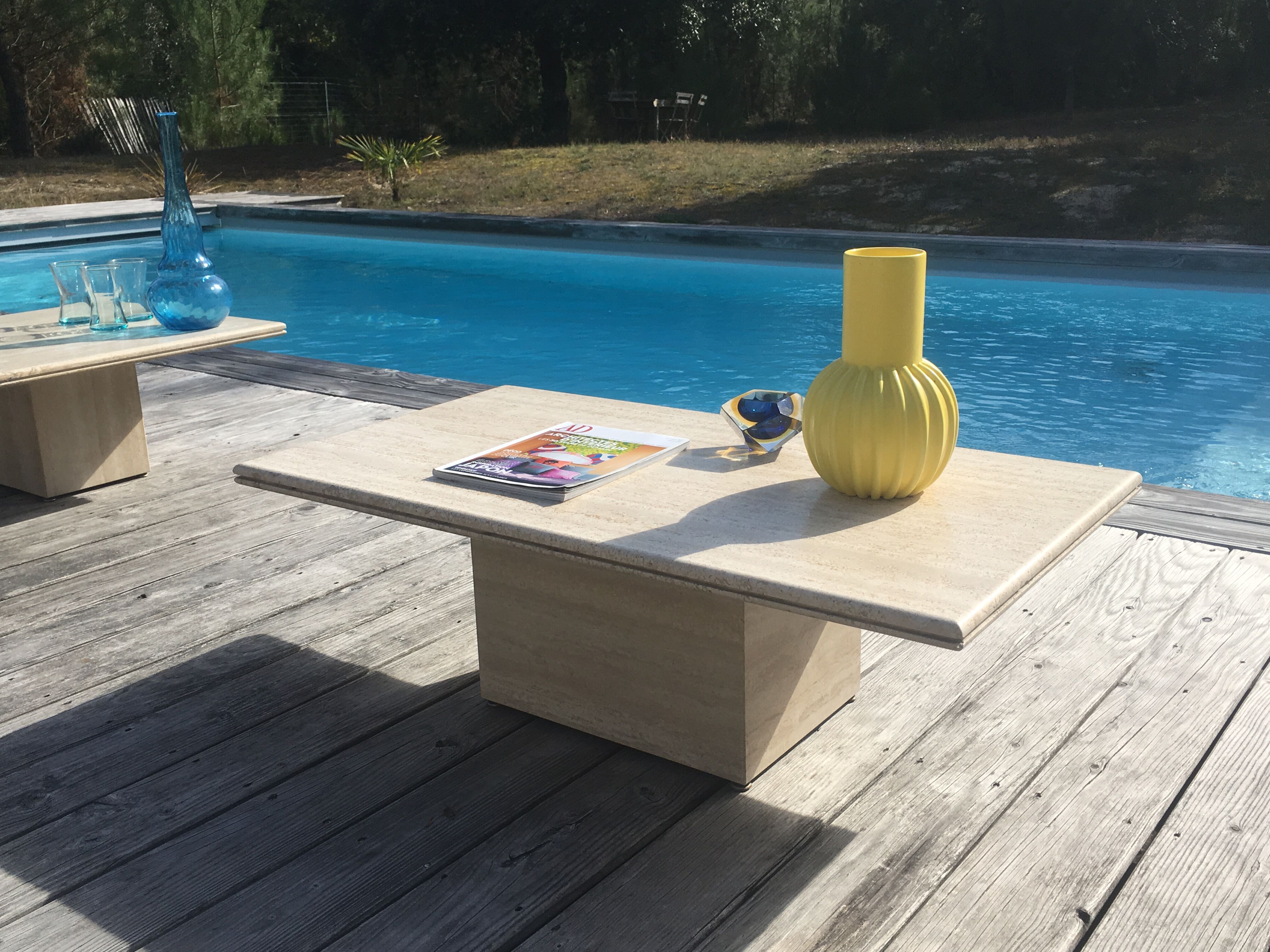 Vintage travertine coffee table
