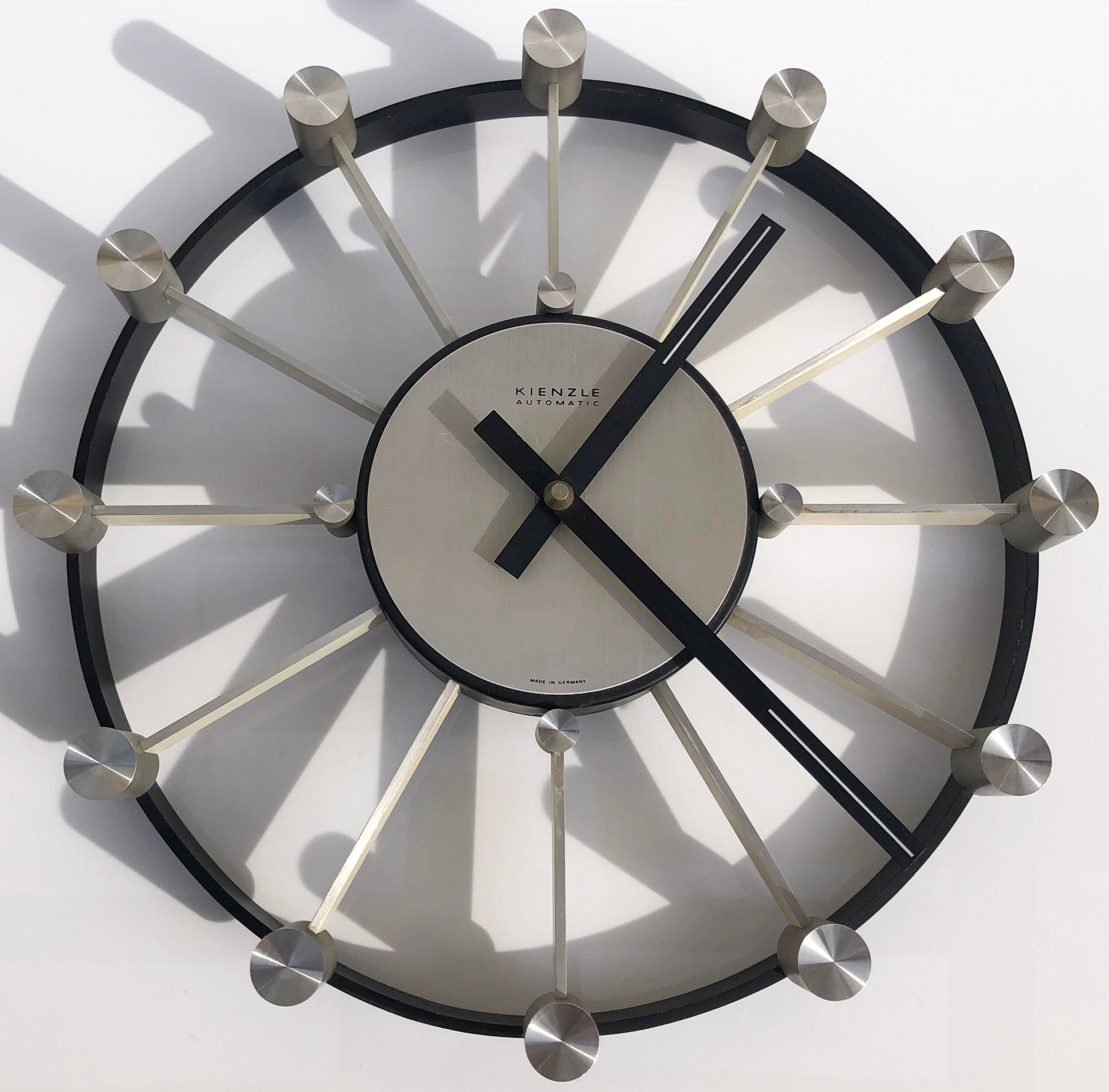 Modernist wall clock by Heinrich Moller for Kienzle