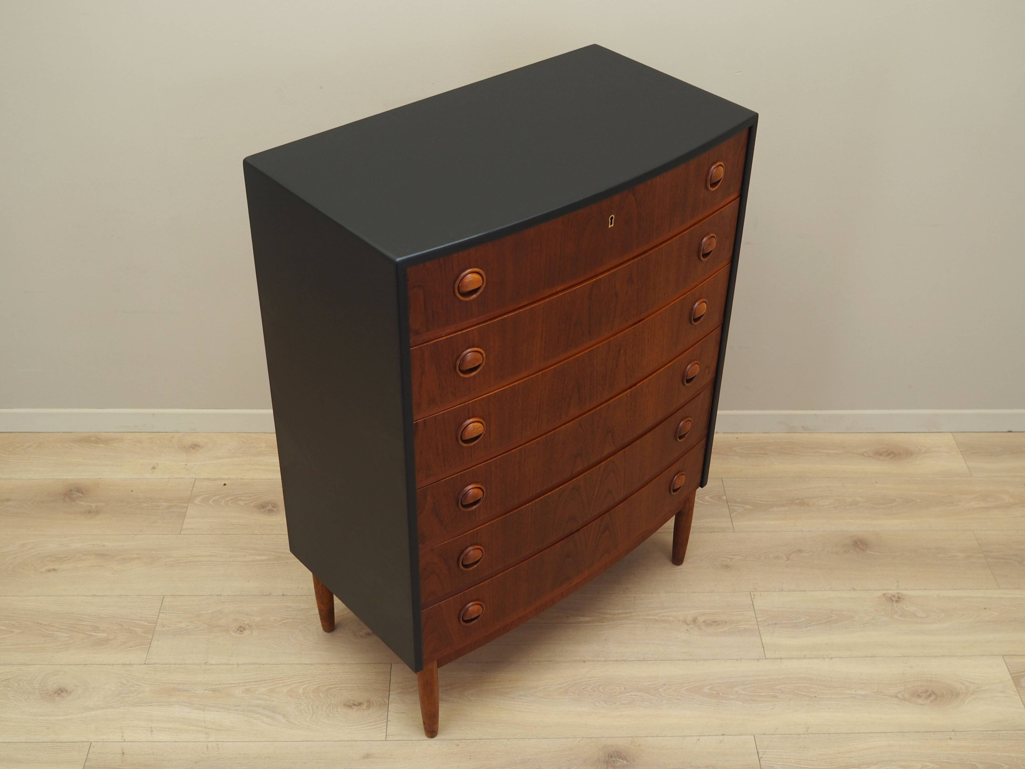 Teak chest of drawers, Danish design, 1960s, designer: Kai Kristiansen, manufacturer: Feldballes Møb