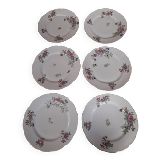 6 assiettes vintage en porcelaine de Limoges