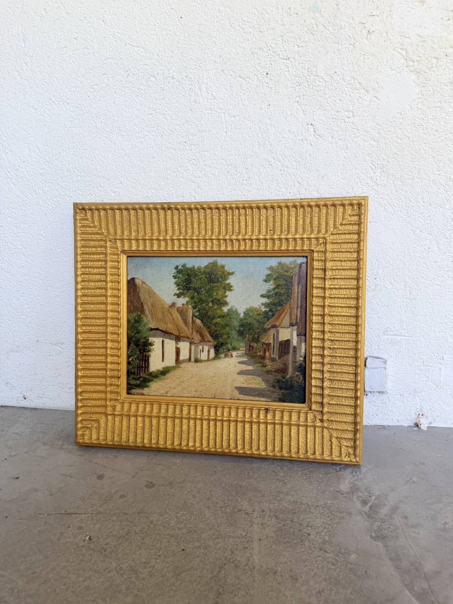 Small oil painting J.Poy 1900