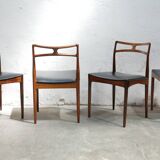 Series of 4 vintage Scandinavian rosewood chairs by Johannes Andersen for Chr. Linneberg