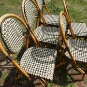 Set of 6 chairs bistro terrace "Parisian" rattan and brown braiding