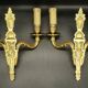 Pair of urn-shaped wall sconces in the Louis XVI style - gilded bronze