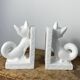 Pair of vintage stone cat bookends