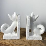 Pair of vintage stone cat bookends