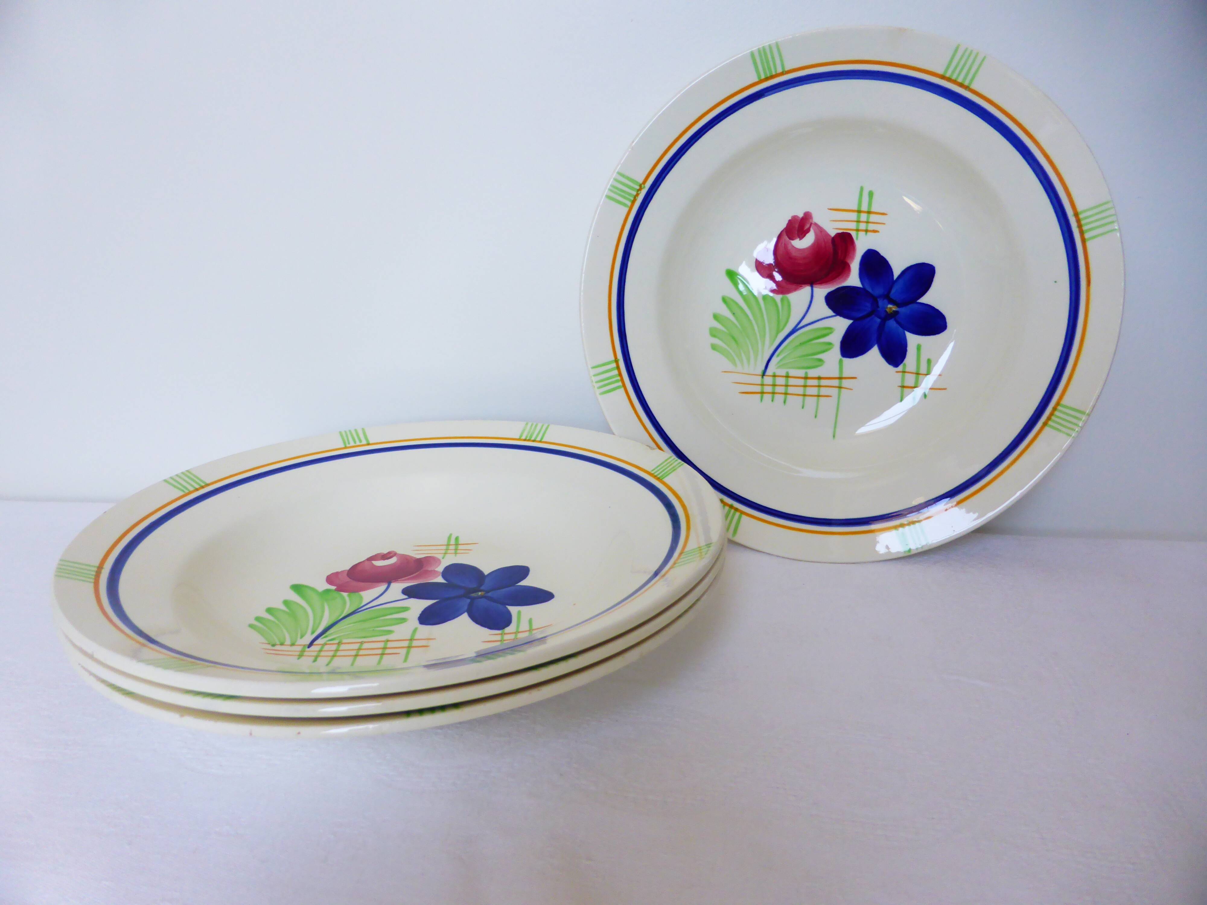 Set of 4 deep plates from Gien Robinson 210605