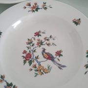 Set of 6 "Bird of Paradise" soup plates from Sarreguemines