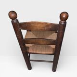 Vintage chair with a crafted backrest – Straw seat – Brocante decoration