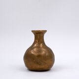 Vase soliflore brutaliste en laiton