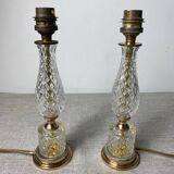 Crystal and bronze lamp bases