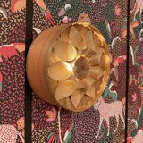 Large wooden wall light, Scandinavian design, 1950s.