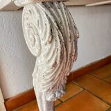 Empire style console table in wood and marble