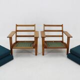 1960s Hans J. Wegner Pair of GE 290 Armchairs in Oak for Getama, Denmark