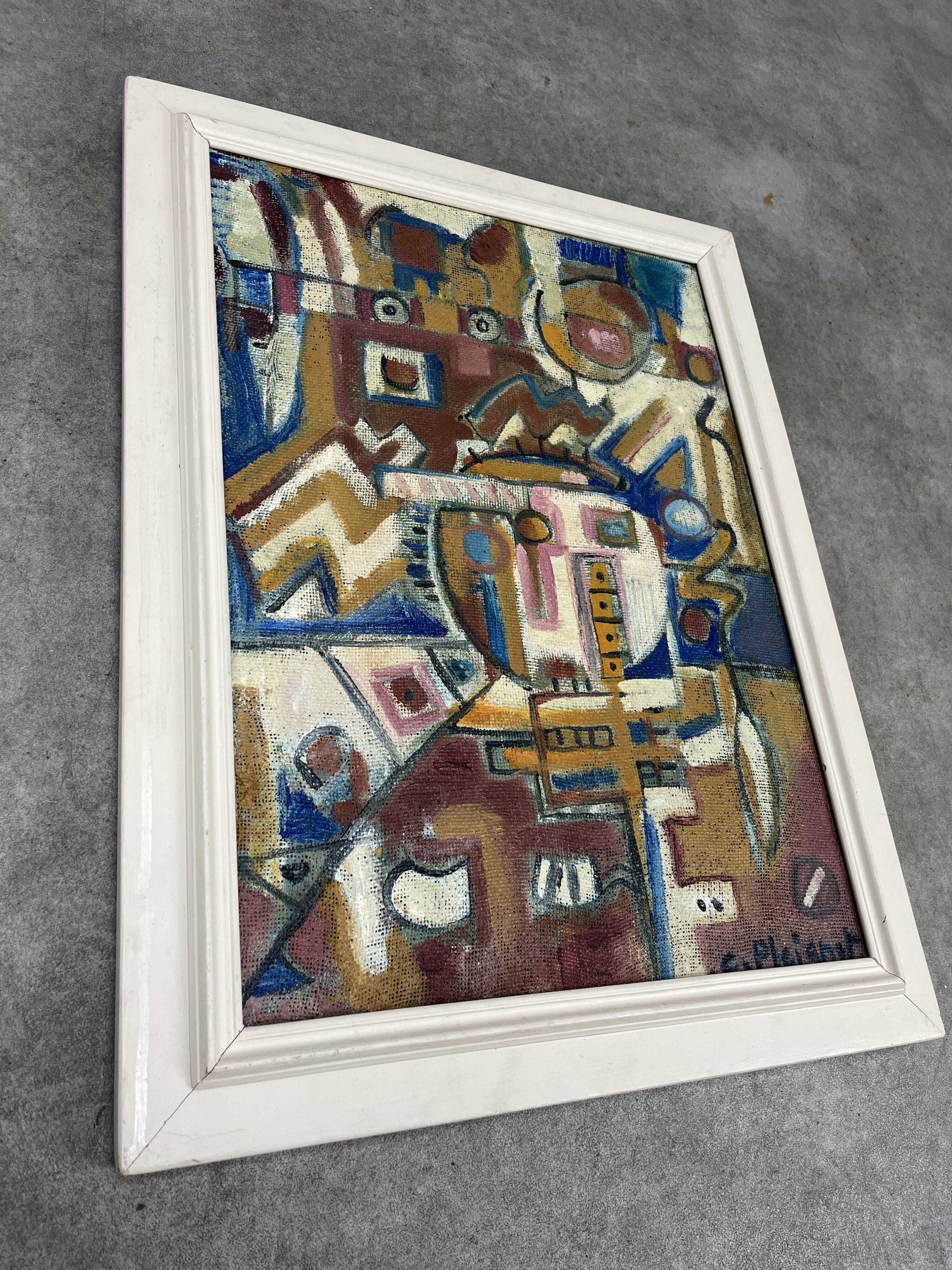 Modern painting art brut inspired by primitive