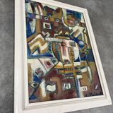 Modern painting art brut inspired by primitive