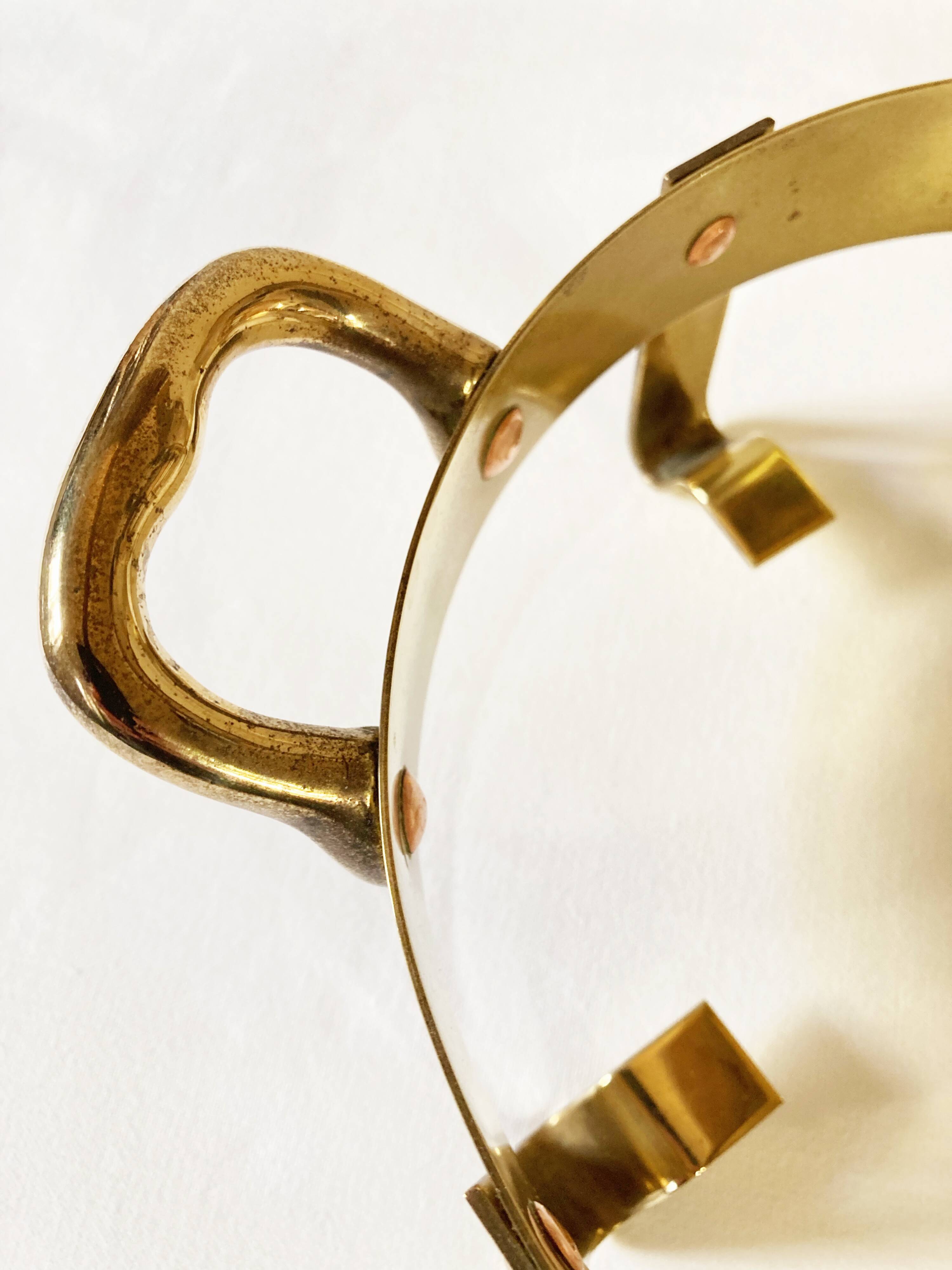 Copper and brass serving dish, M. Delalande, Villedieu, France