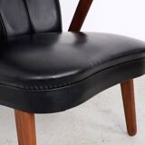 Danish teak and skai armchairs, Erhardsen & Andersen 1960s