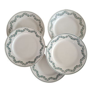 Lot de cinq assiettes terre de