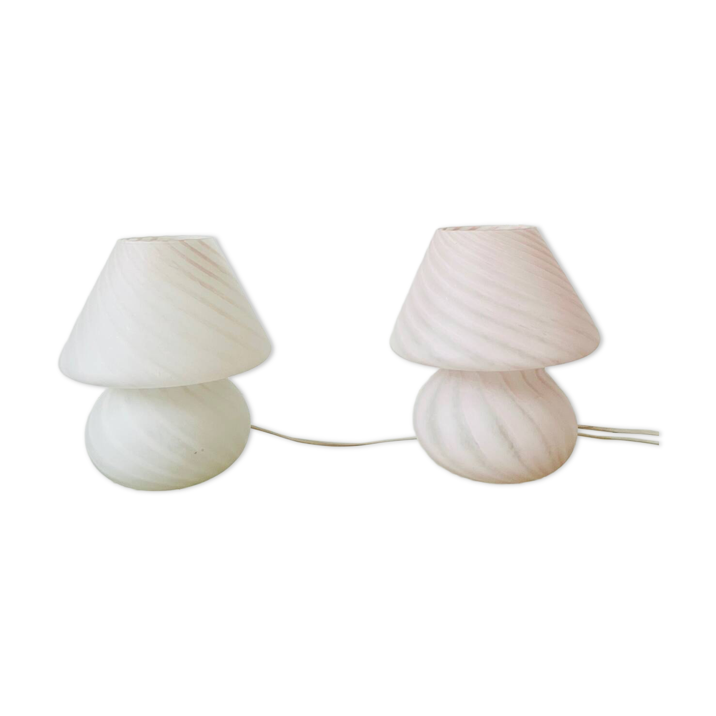 Pair of Murano glass mushroom lamps, 1970