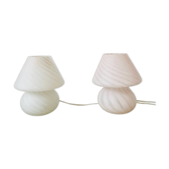 Pair of Murano glass mushroom lamps, 1970