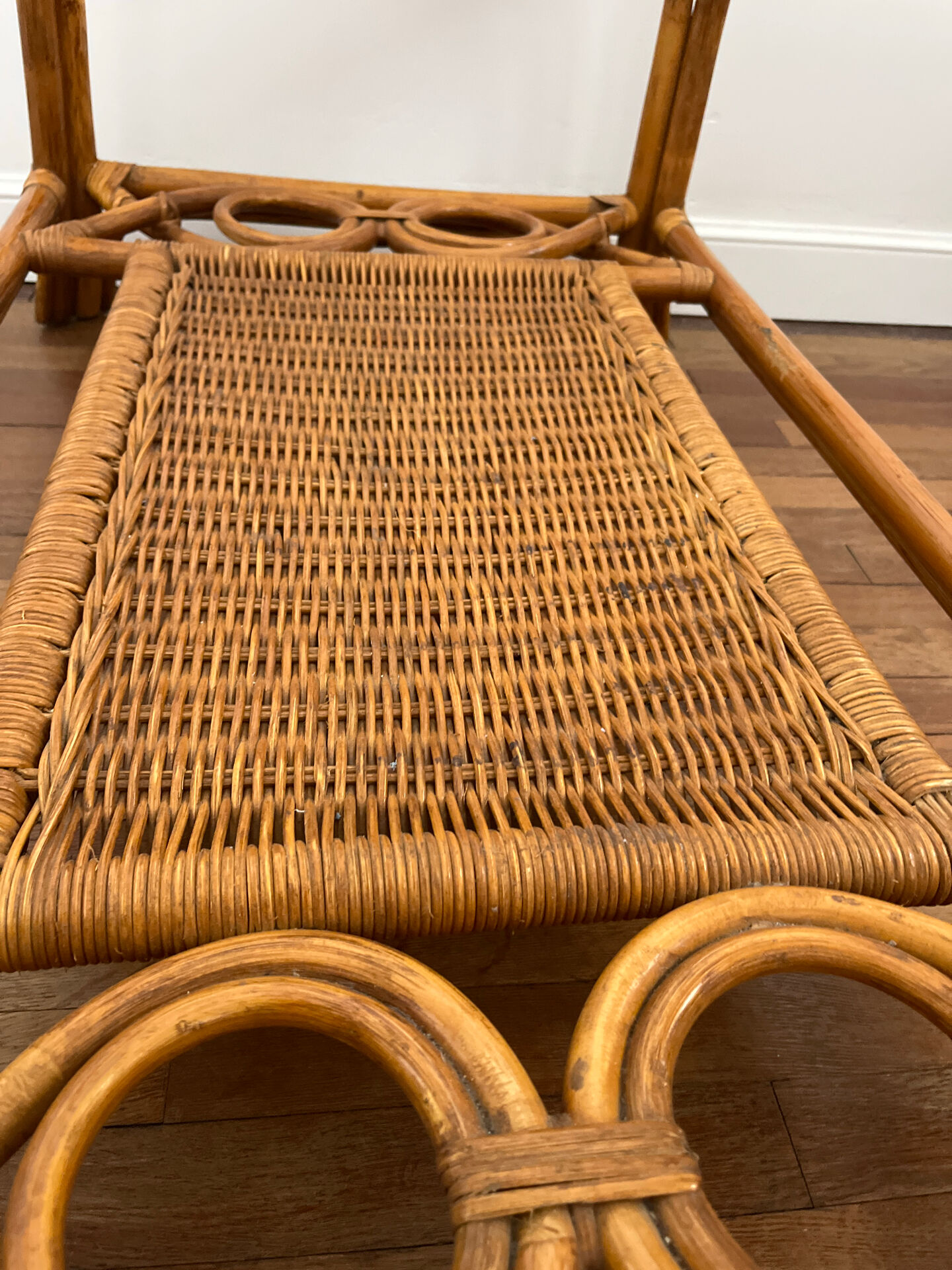 Vintage bamboo and rattan table