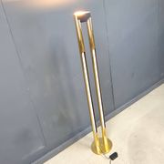Vintage brass tube light floor lamp, 1980s