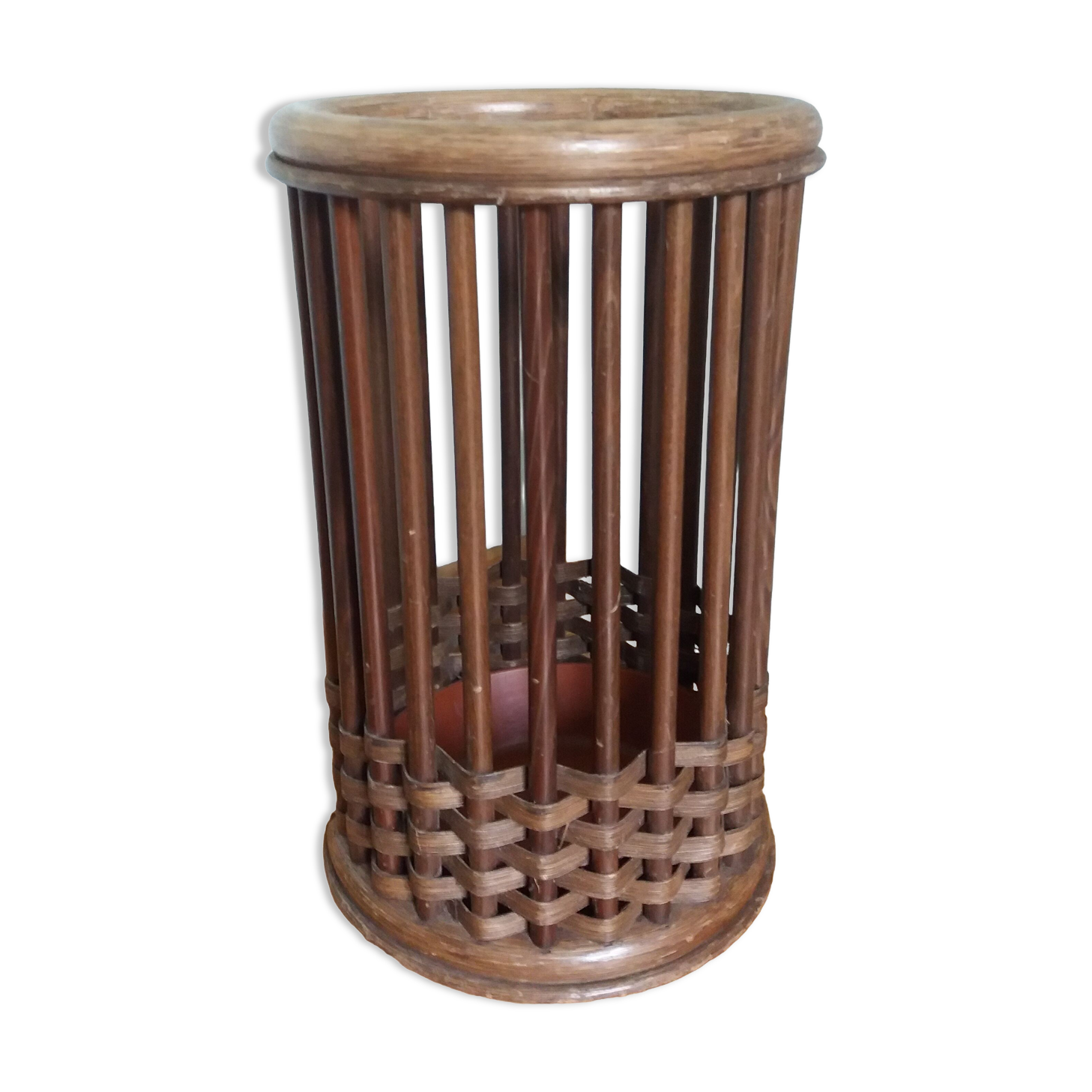 Wicker rattan umbrella holder