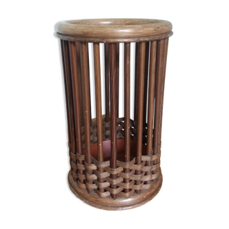 Wicker rattan umbrella holder