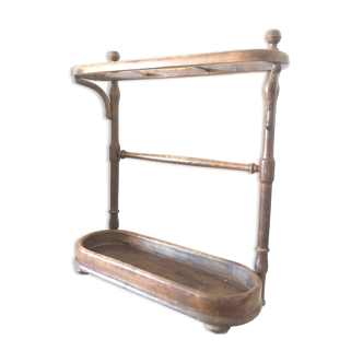 Umbrella door in curved wood old Fischel label