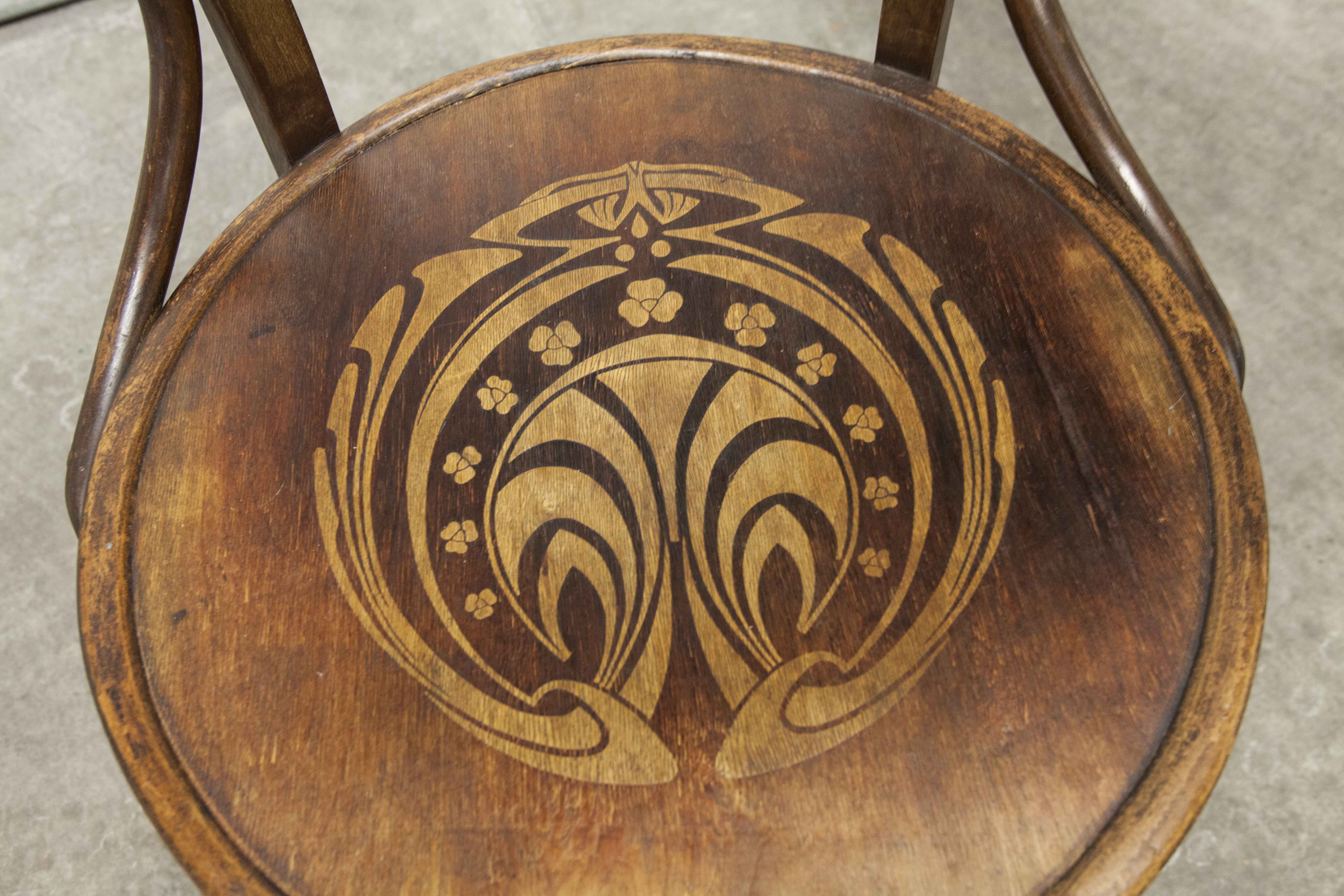 Office chair Baumann 1914 curved wood