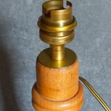 Old solid turned wooden lamp base
