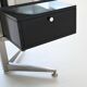 Bureau d'angle exécutif Abbondinterni en acajou et verre, Italie, 1970