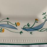 12 octagonal dessert plates in blue and yellow green English porcelain Johnson Brothers