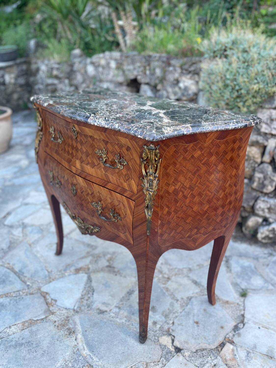 Small Louis XV style desk chest of drawers, 19th century period