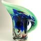 Vase, blown glass, inclusions, large neck, signed Jean Michel Gauthier 2005